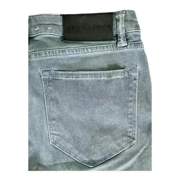 All Saints Rail Low Rise Skinny Fit Gray Jeans Size 26 - Picture 6 of 7